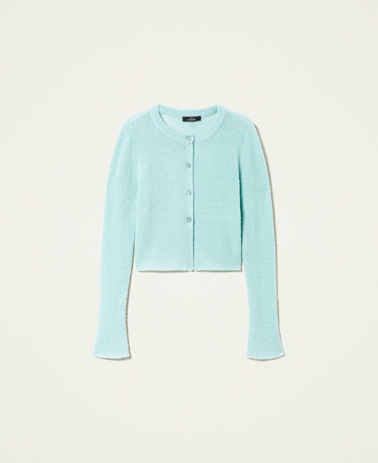 Cardigan en laine m&eacute;lang&eacute;e boucl&eacute;e