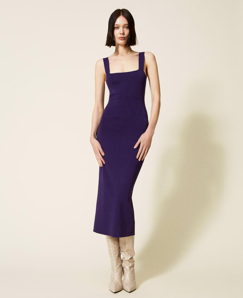 Трикотажное платье миди Фиолетовый "Индиго" женщина 222AP3482-03
