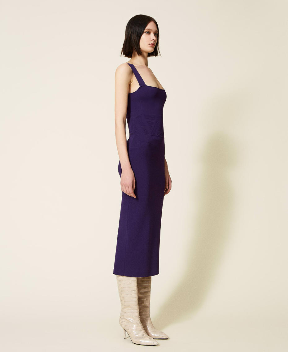 Трикотажное платье миди Фиолетовый "Индиго" женщина 222AP3482-05