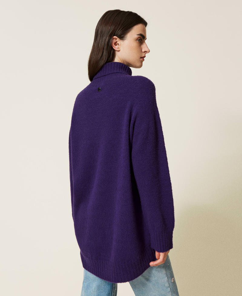 Nahtloser Pullover im Regular-Fit  aus Wollmischgarn "Indigo"-Violett Frau 222AP3520-04