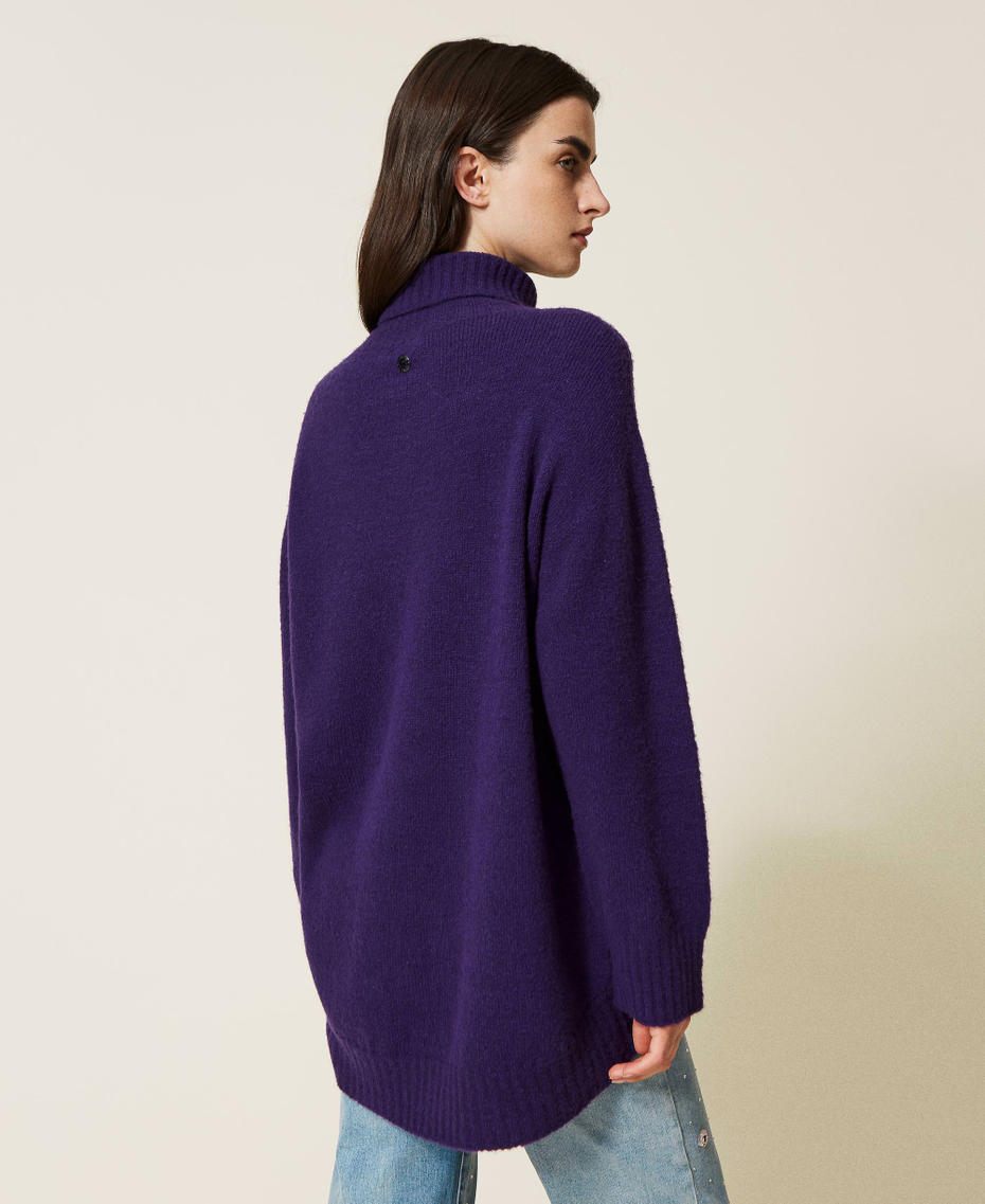 Seamless regular wool blend jumper "Indigo" Purple Woman 222AP3520_10025_04