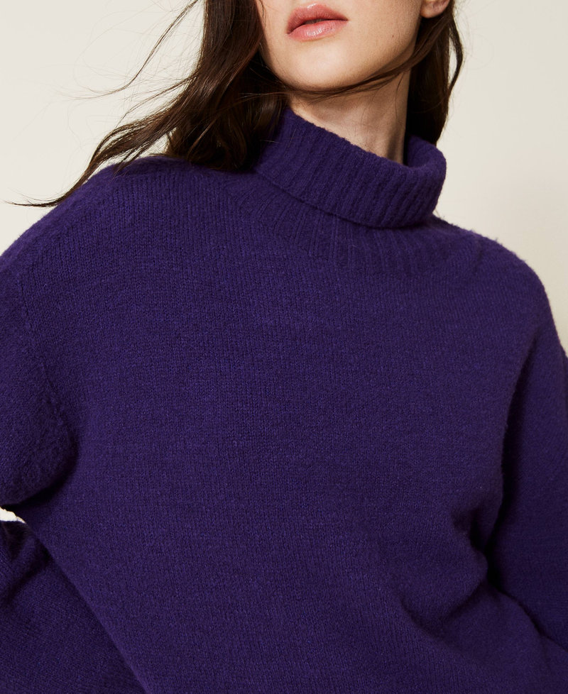 Nahtloser Pullover im Regular-Fit  aus Wollmischgarn "Indigo"-Violett Frau 222AP3520-06