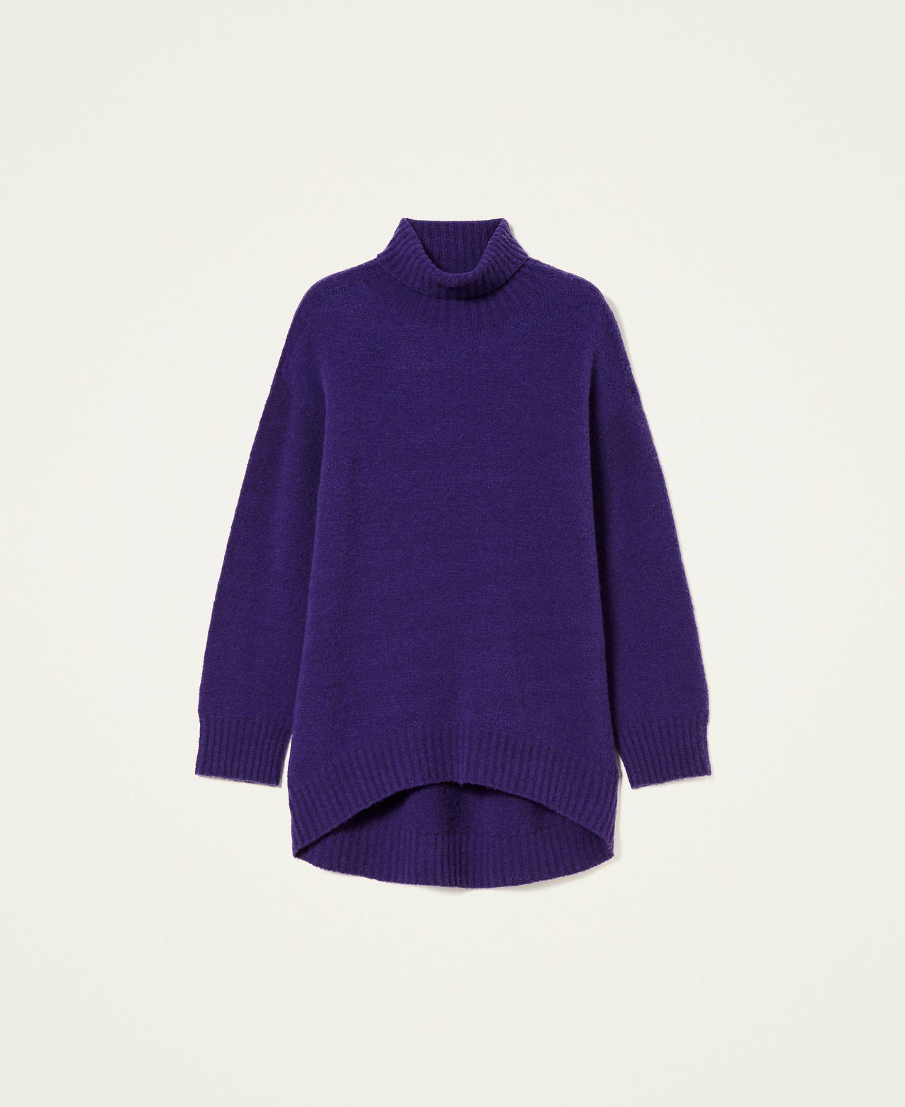 Seamless regular wool blend jumper "Indigo" Purple Woman 222AP3520_10025_0S