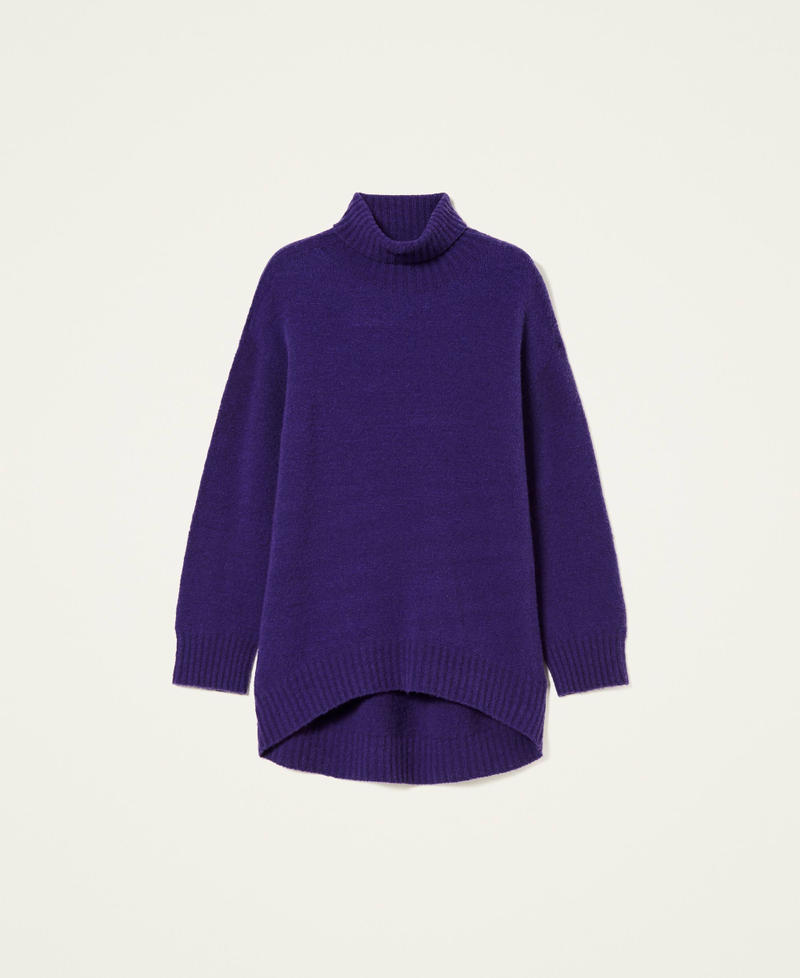 Nahtloser Pullover im Regular-Fit  aus Wollmischgarn "Indigo"-Violett Frau 222AP3520-0S