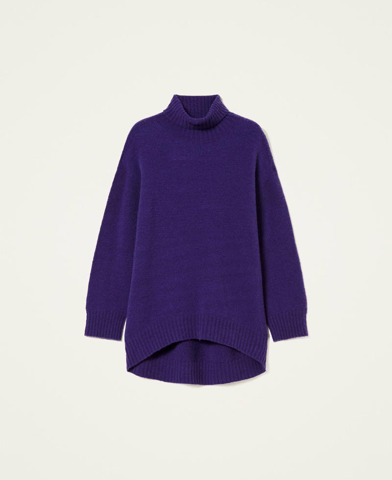Seamless regular wool blend jumper "Indigo" Purple Woman 222AP3520_10025_0S