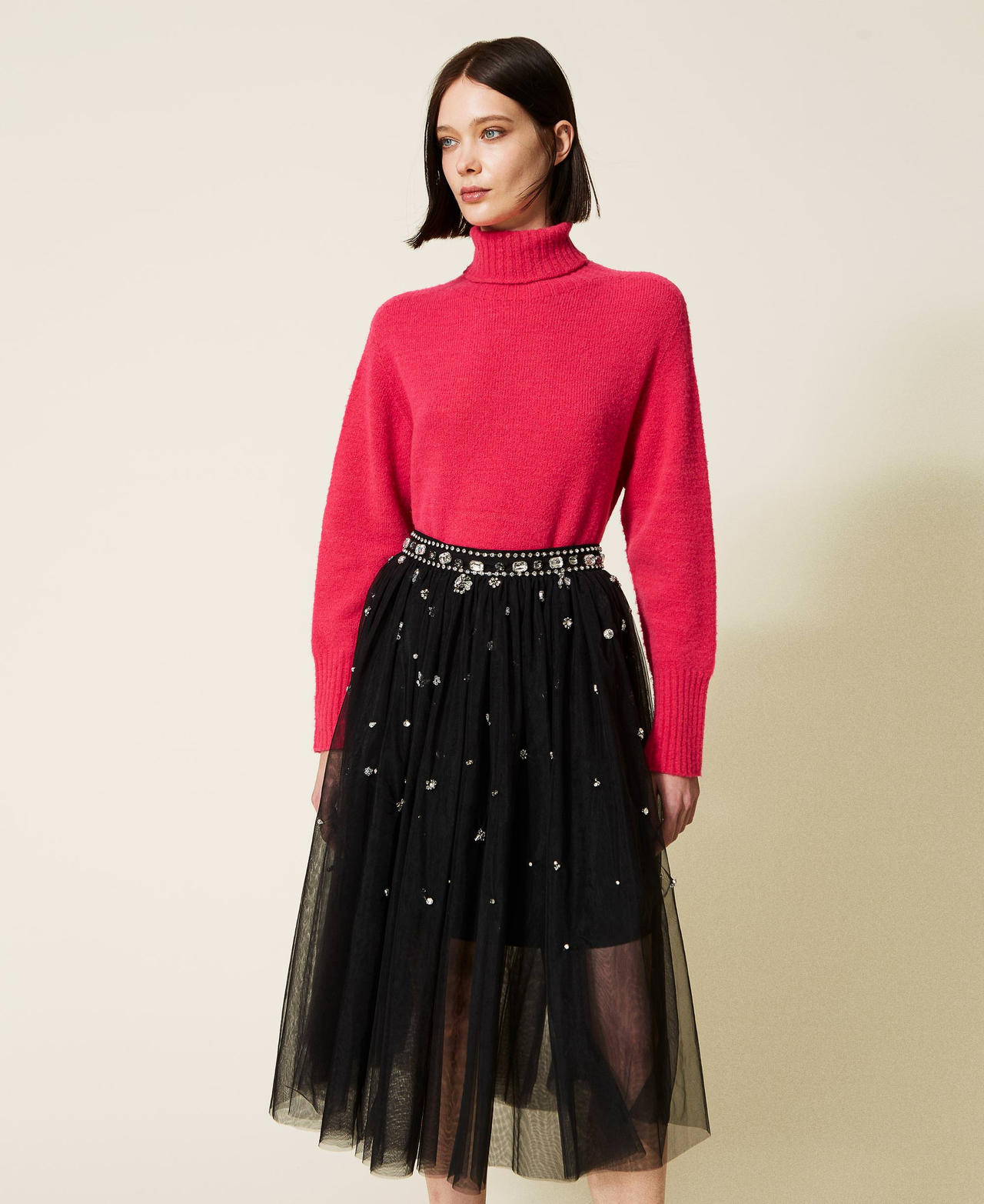 Seamless wool blend jumper