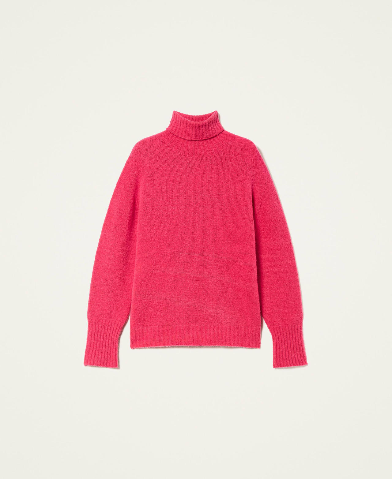Seamless wool blend jumper "Bright Rose” Pink Woman 222AP3521-0S