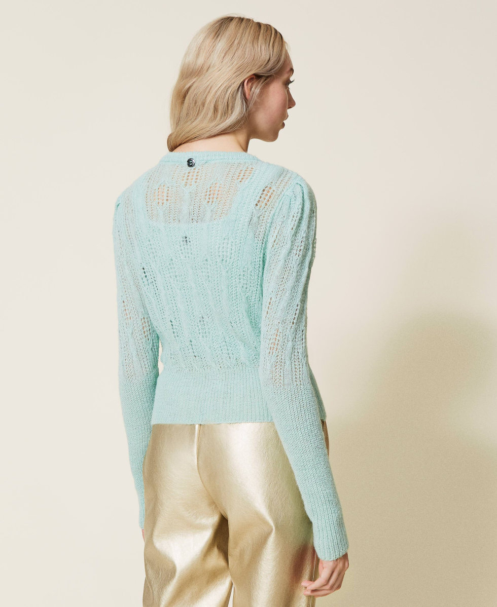 Knit cardigan Woman, Green | TWINSET Milano Knit cardigan Woman, Green | TWINSET Milano
