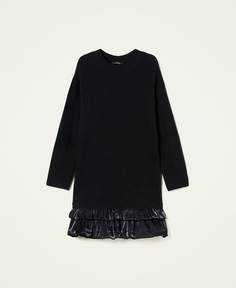 Short knit dress with flounces Black Woman 222AP3600-0S