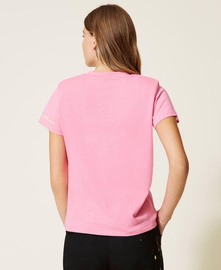Классическая футболка MYFO с логотипом Розовый "Румяная заря" женщина 222AQ2011-04