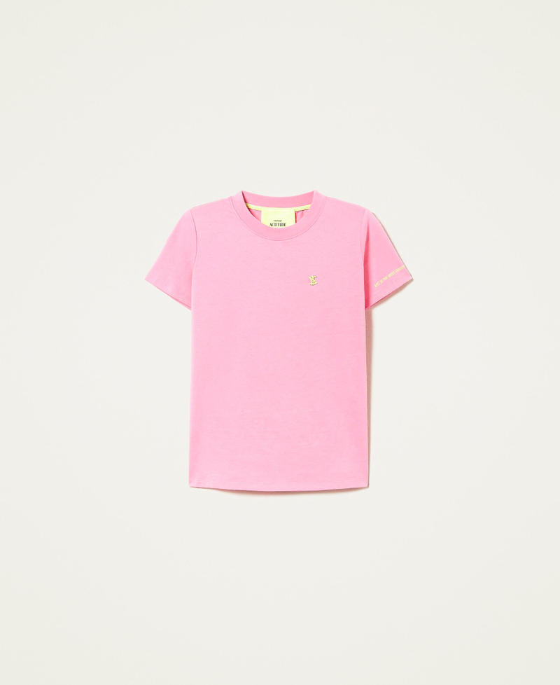T-shirt regular MYFO con logo Rosa "Aurora Pink" Donna 222AQ2011-0S