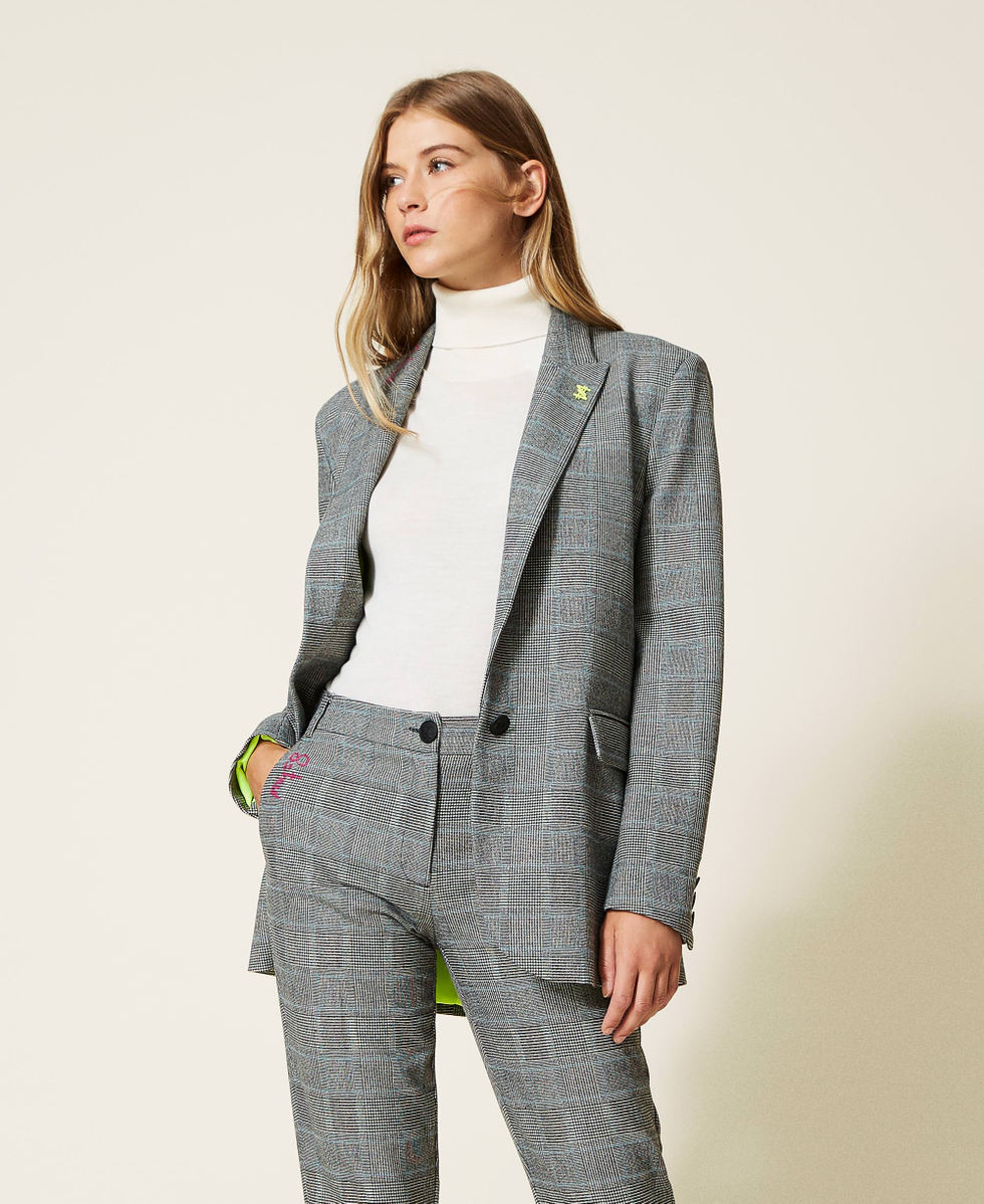 Blazer MYFO en prince de Galles Femme Gris TWINSET Milano