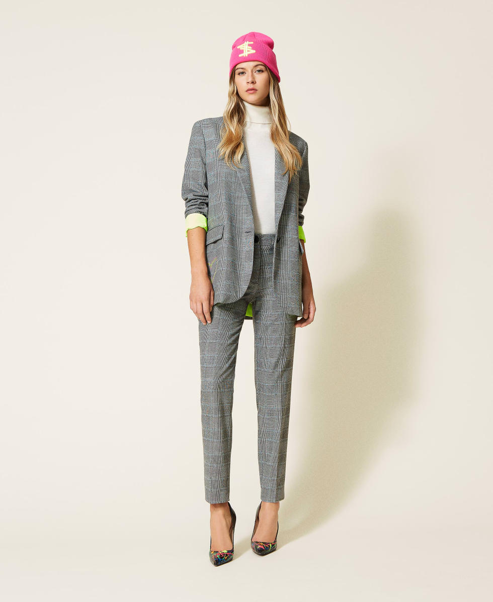 Glen plaid blazer womens discount
