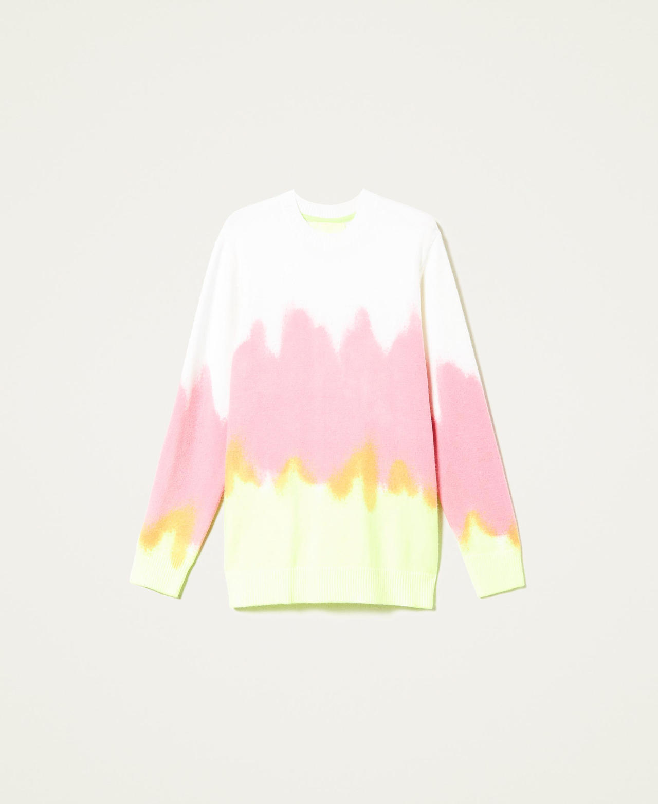 MYFO jumper with fadeout print Two-tone "Sunrise" Pink / Neon Yellow Woman 222AQ3080_10178_0S