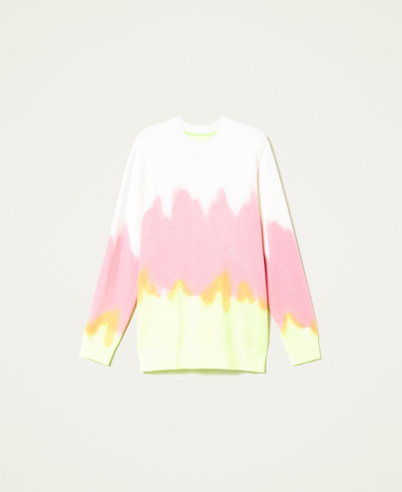 MYFO jumper with fadeout print Two-tone "Sunrise" Pink / Neon Yellow Woman 222AQ3080-0S