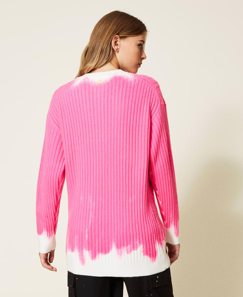 MYFO jumper with fadeout print and diamond shapes Fluorescent Pink Woman 222AQ3082-04