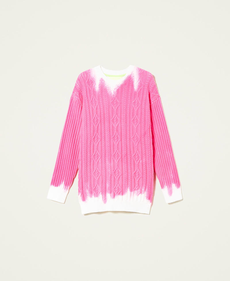 MYFO jumper with fadeout print and diamond shapes Fluorescent Pink Woman 222AQ3082-0S