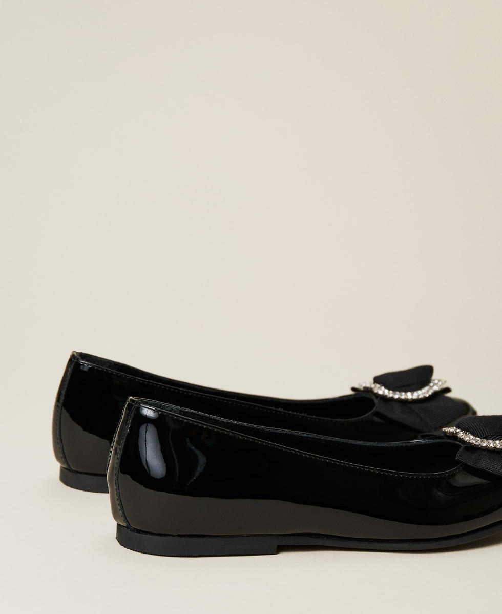 Ballerine in vernice con cuore Bambina Nero TWINSET Milano