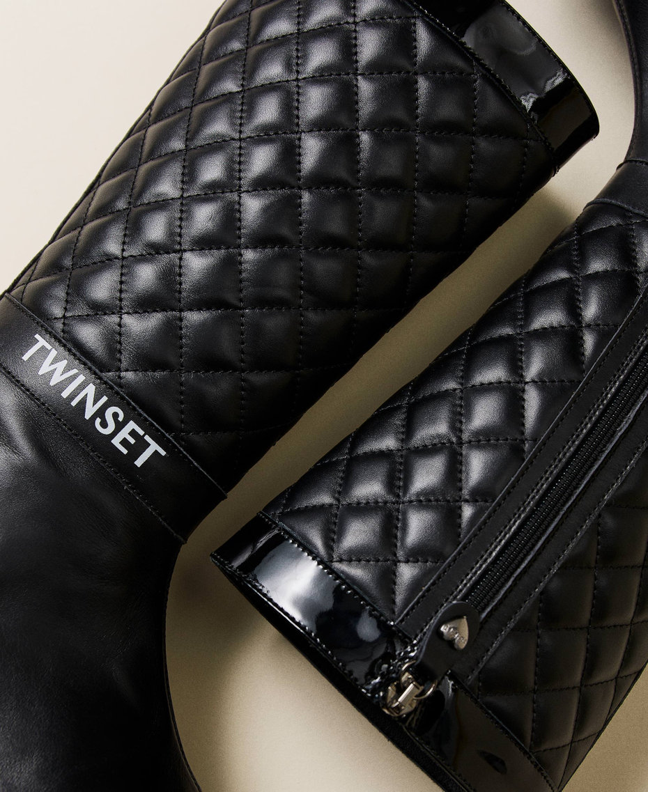 Matelass&eacute; leather boots