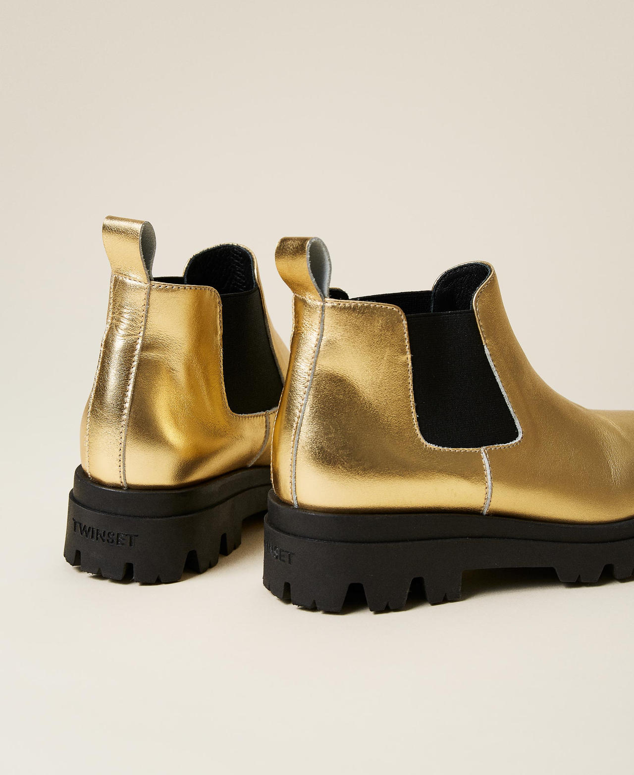 Laminated leather Chelsea boots Girl White TWINSET Milano