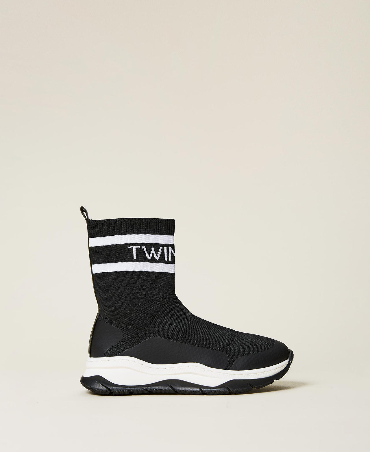 Sock trainers with logo Girl Black TWINSET Milano