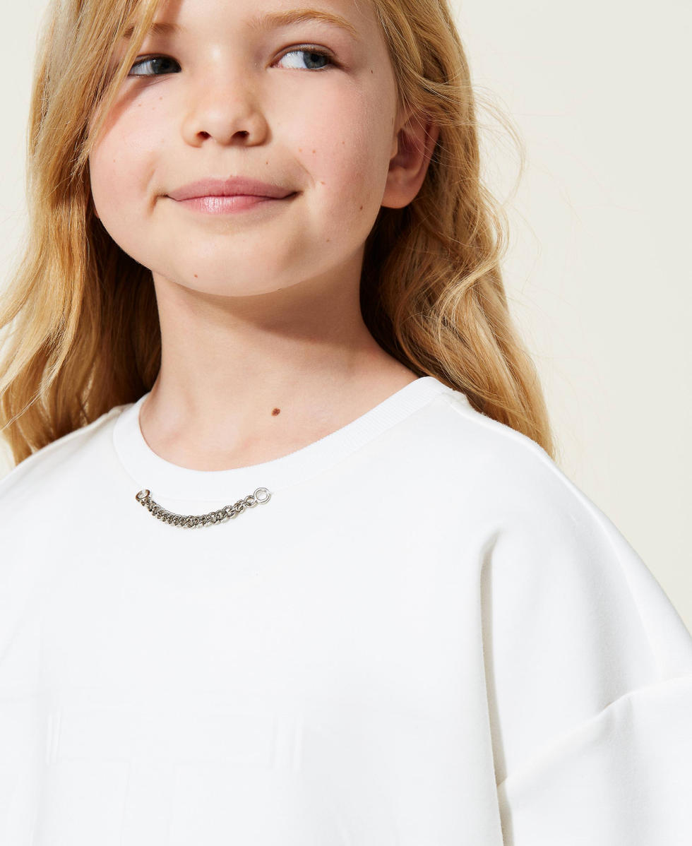 Abito in tessuto scuba con sottoveste Bambina Bianco TWINSET Milano
