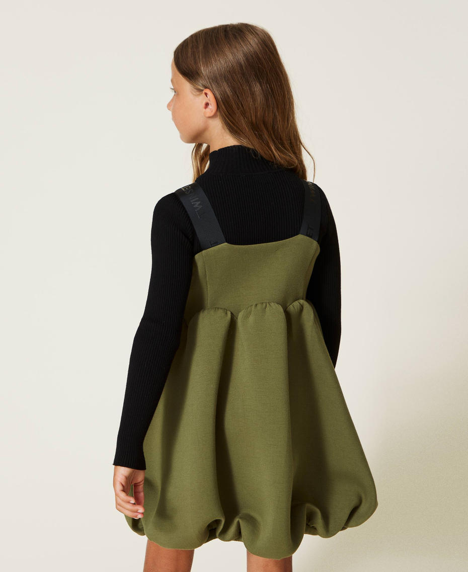 Scuba dress with gathering