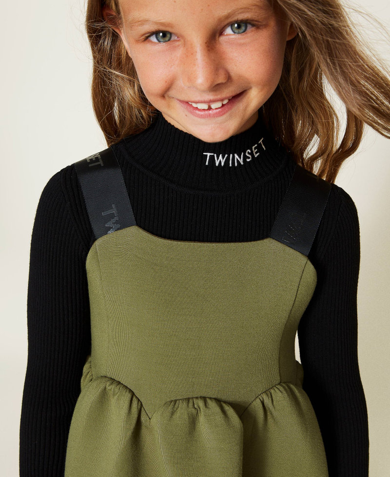 Scuba dress with gathering