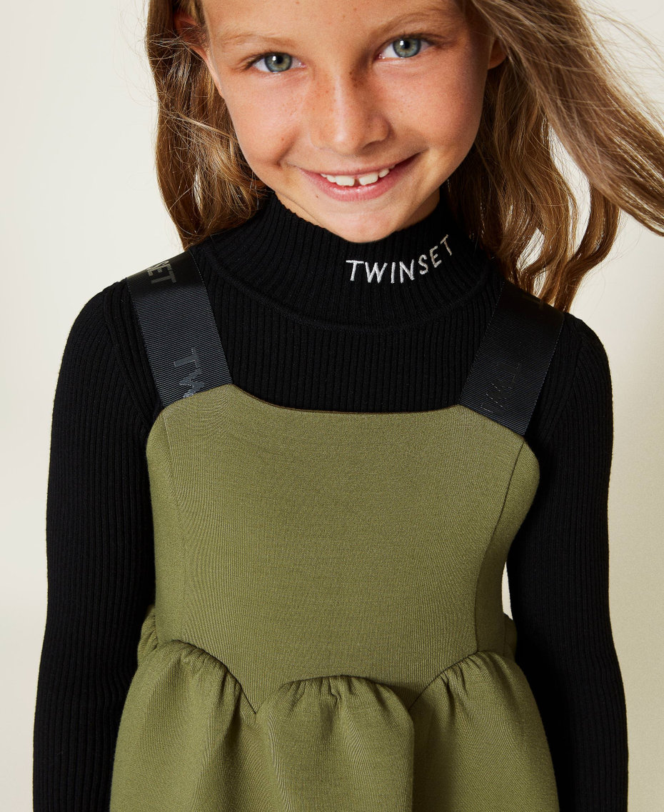 Scuba dress with gathering