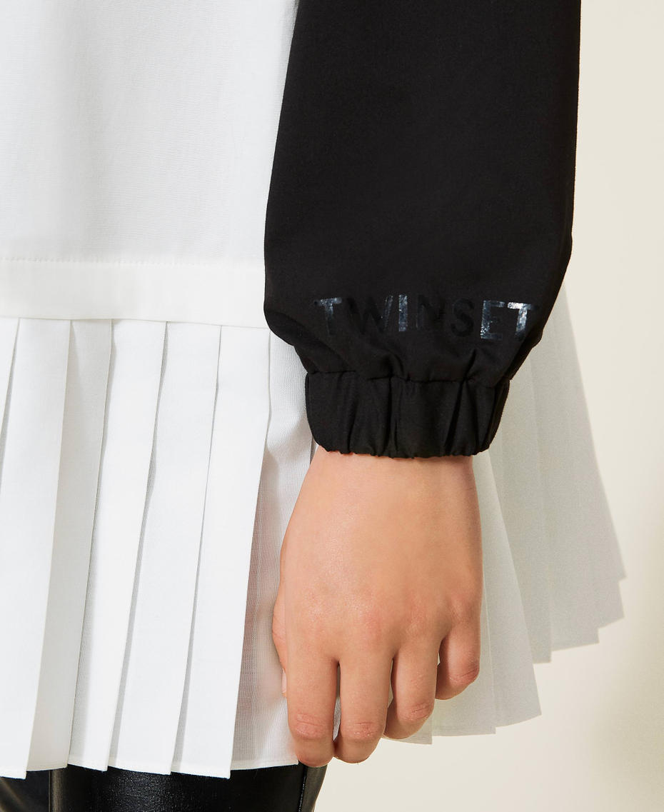 Maxi camicia in popeline bicolore