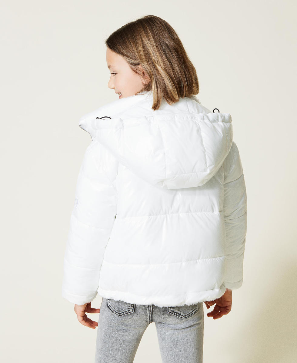 Doudoune reversible avec fausse fourrure Fille Blanc TWINSET Milano