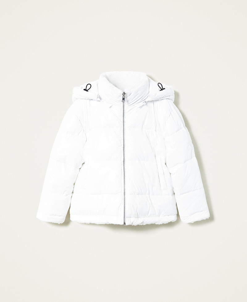 Reversible puffer jacket with faux fur Off White Girl 222GJ211E-0S