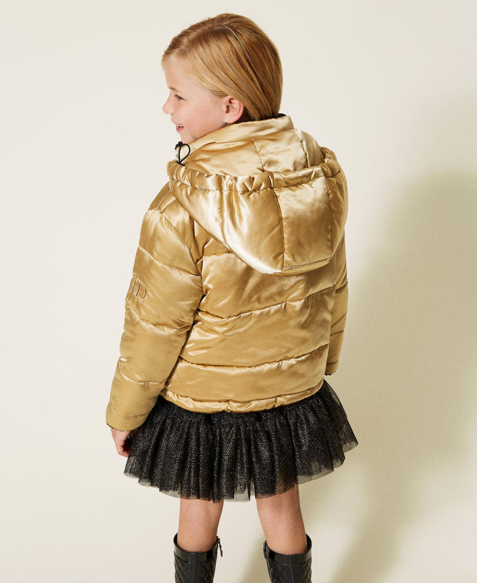 Reversible puffer jacket with faux fur Off White Girl 222GJ211E-03