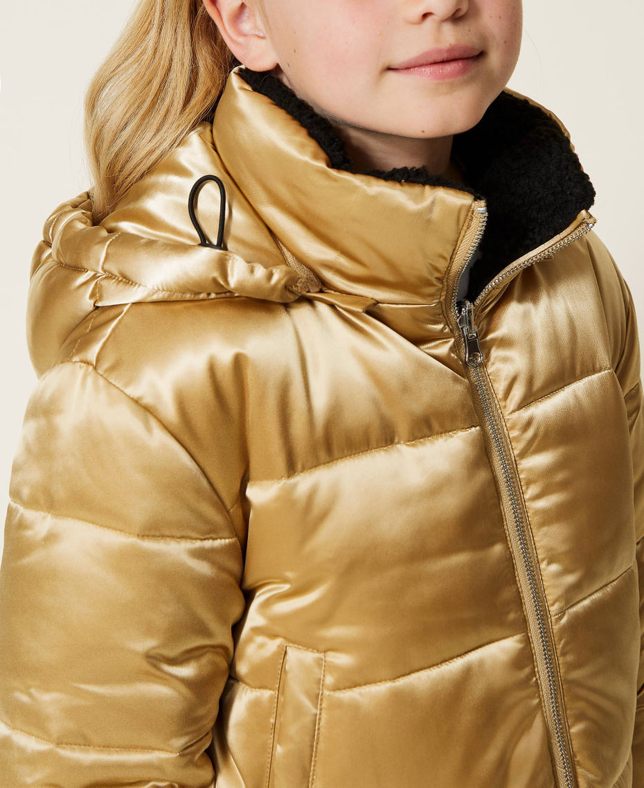Reversible puffer jacket with faux fur Off White Girl 222GJ211E-04