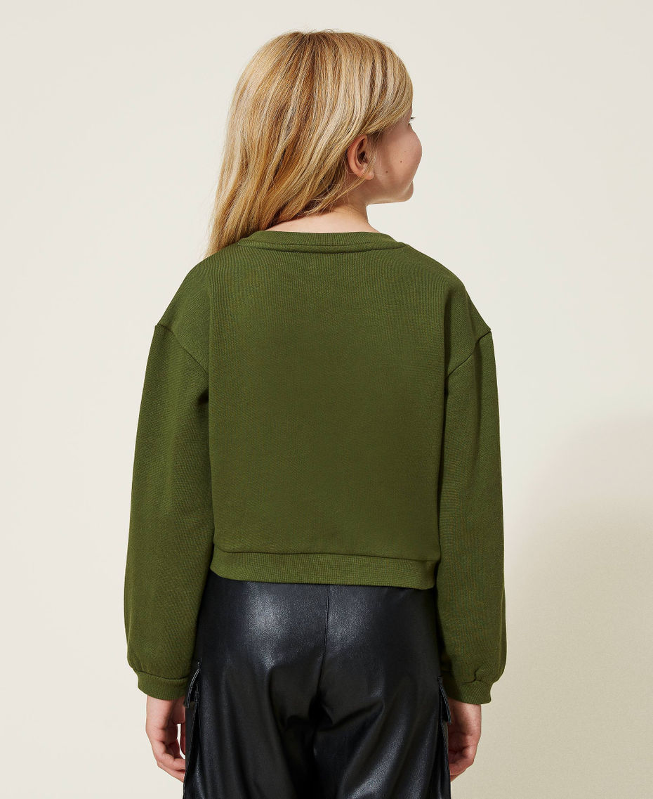 Sweatshirt mit Logo und Spitze