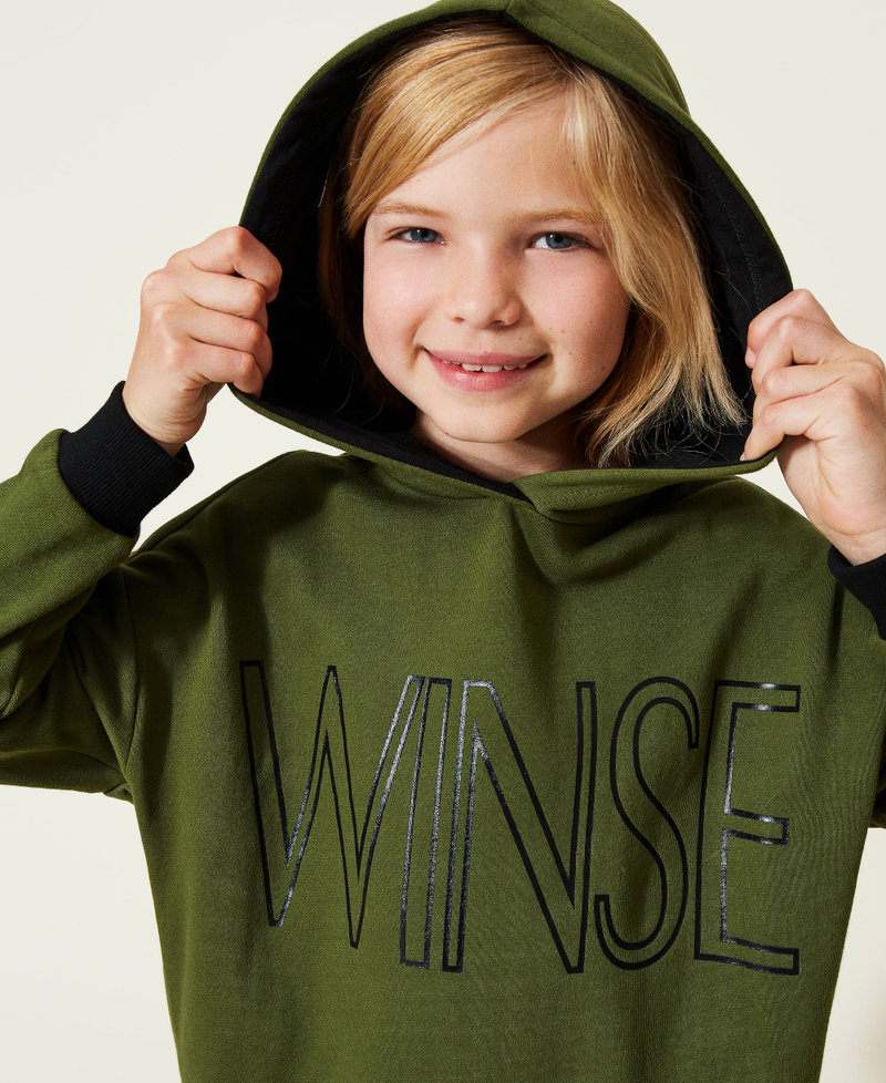 Maxi felpa e leggings effetto pelle