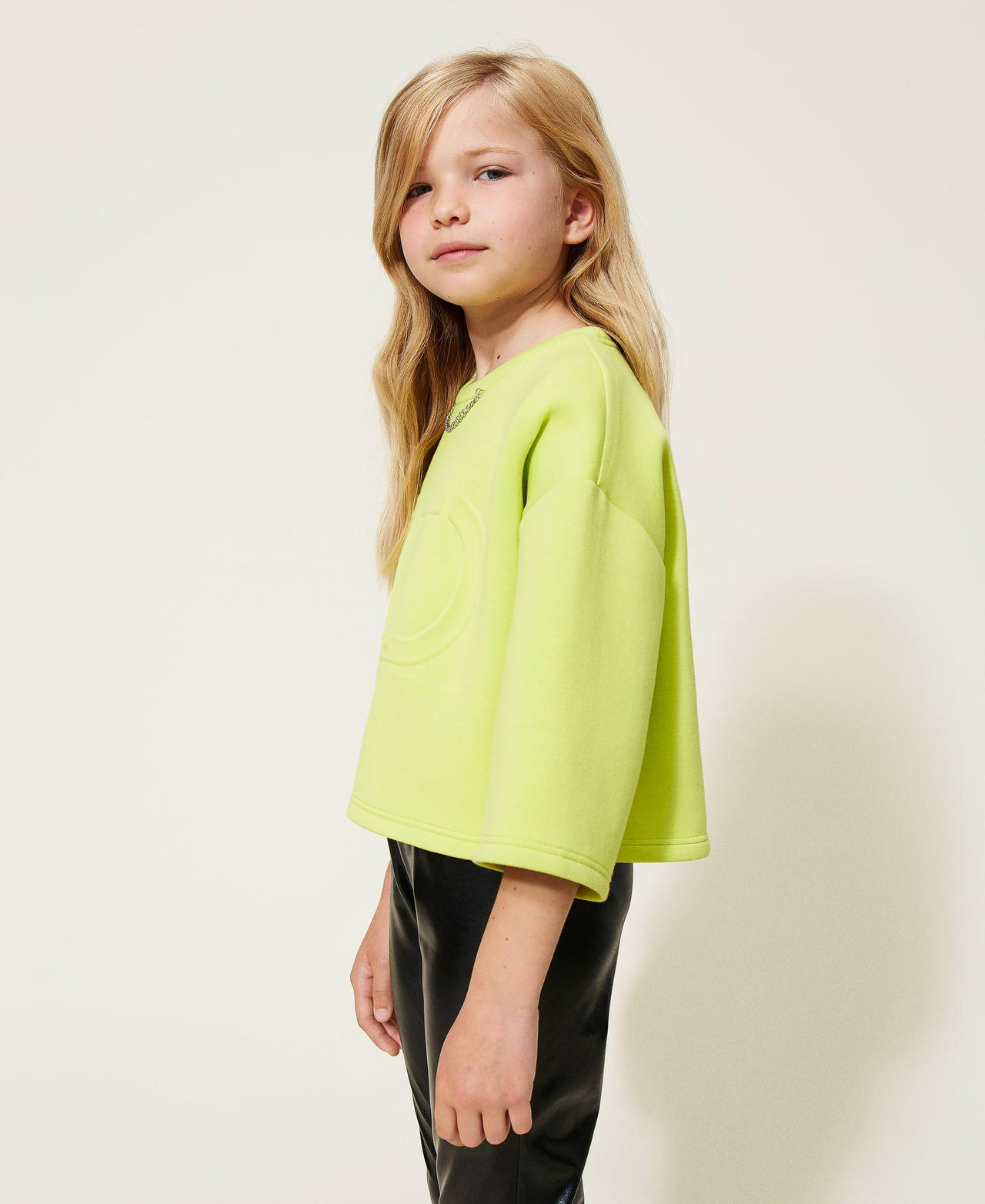 Scuba fabric hoodie with logo