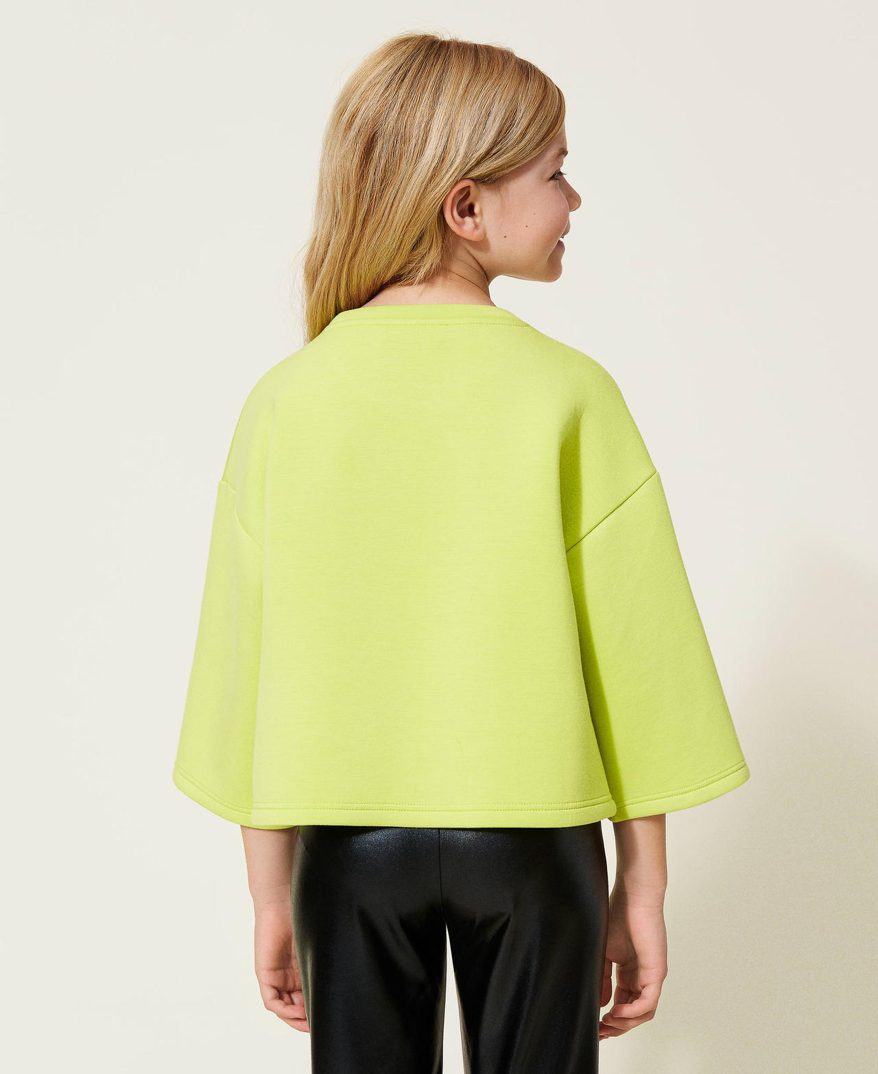 Scuba fabric hoodie with logo