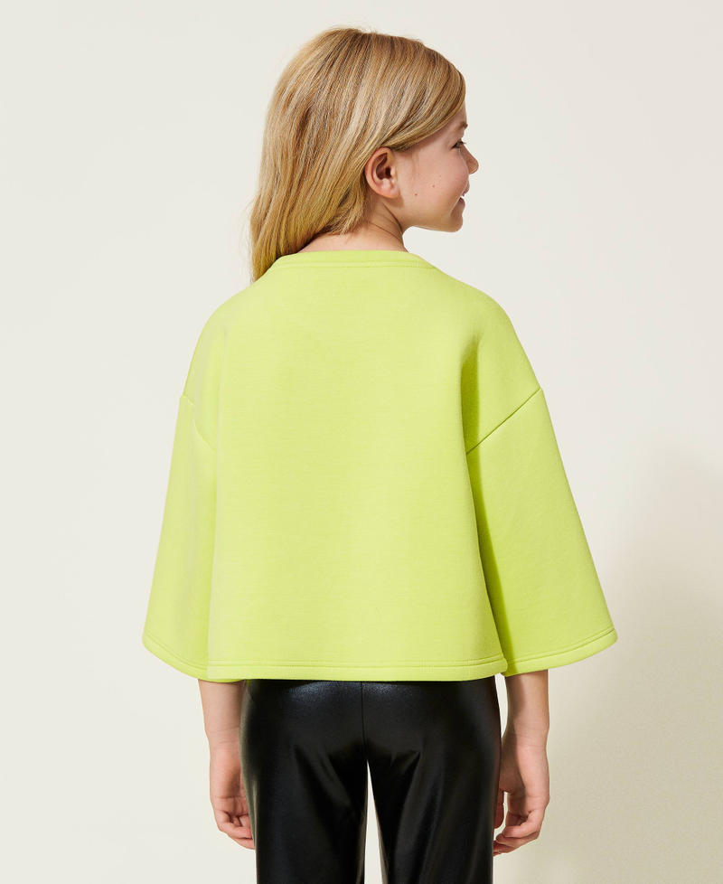 Scuba fabric hoodie with logo