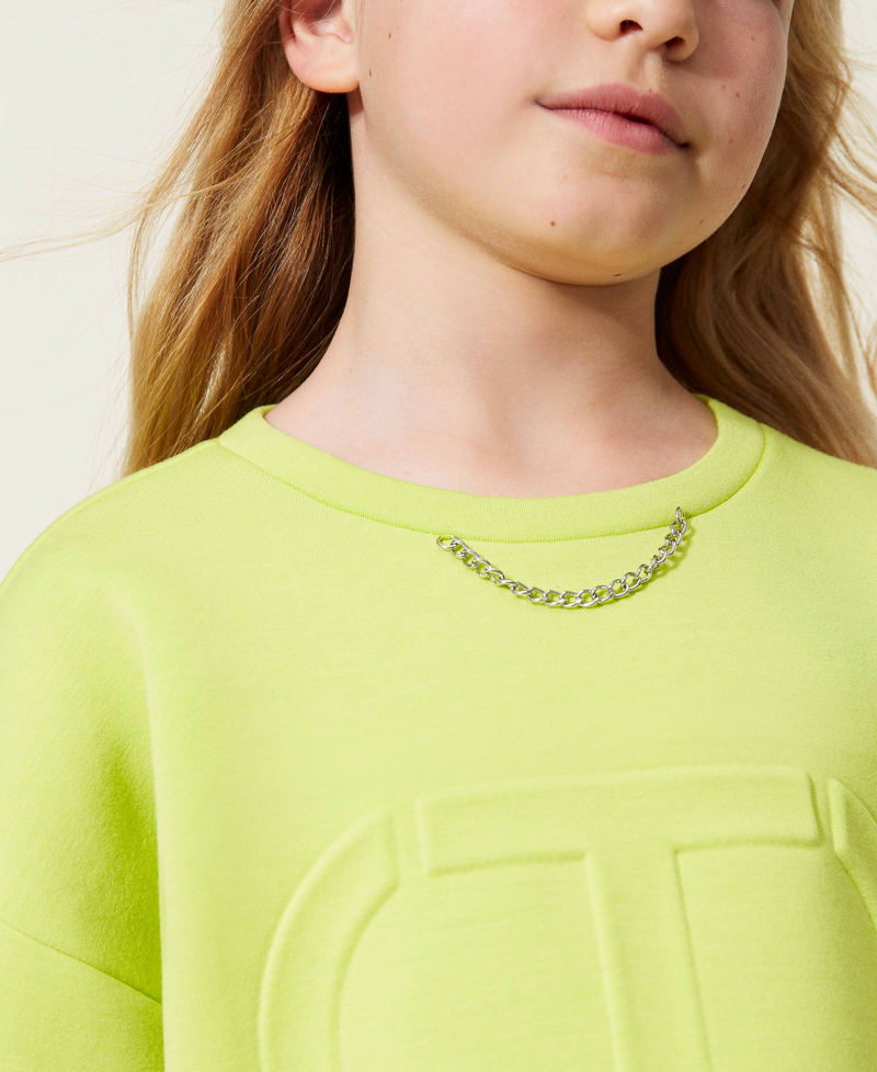 Scuba fabric hoodie with logo