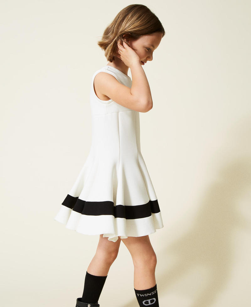 Scuba dress with rhinestone logo