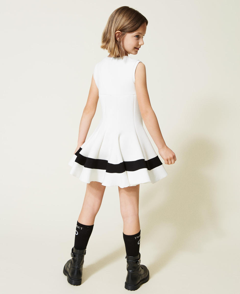 Scuba dress with rhinestone logo