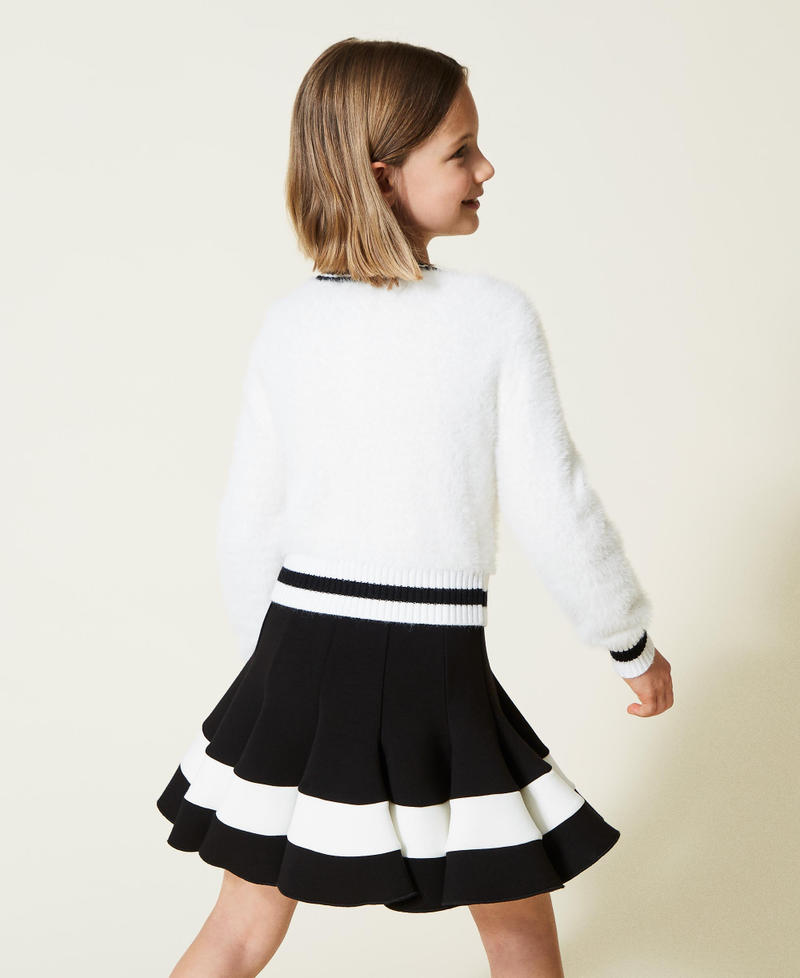 Scuba skirt with rhinestone logo Off White Girl 222GJ2142-03