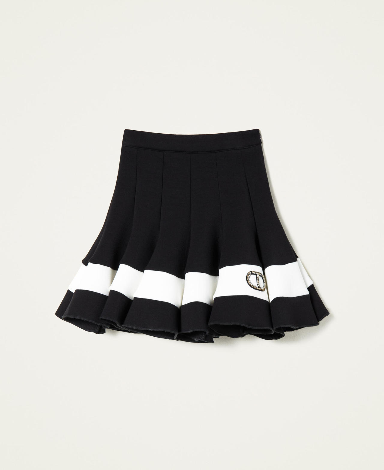 Scuba skirt with rhinestone logo Off White Girl 222GJ2142-0S