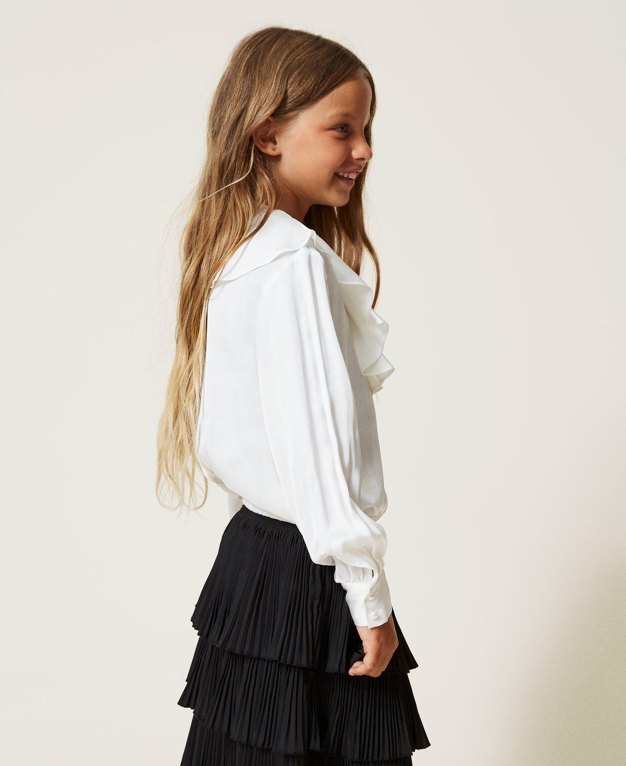 Blouse en satin avec nœud