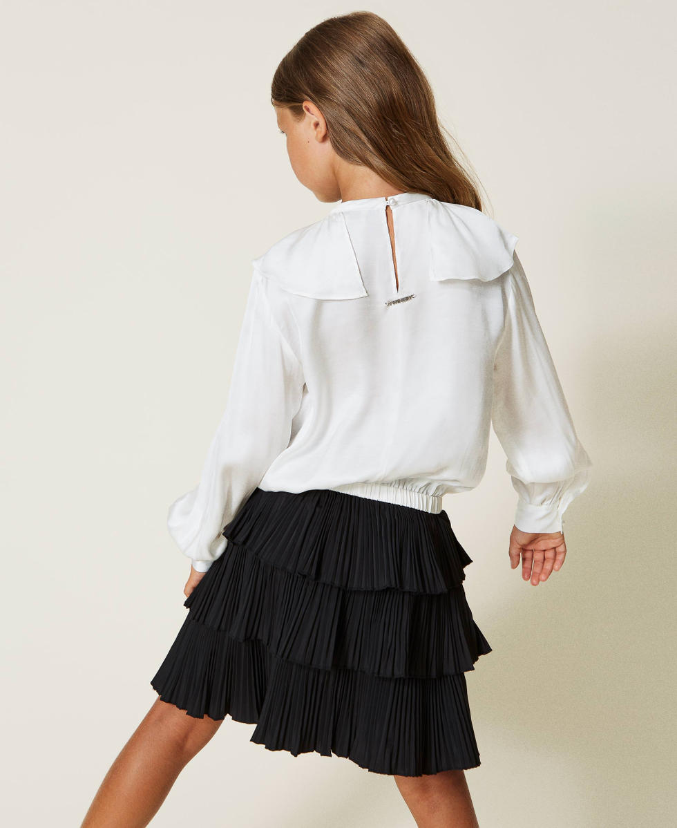 Satin blouse with bow