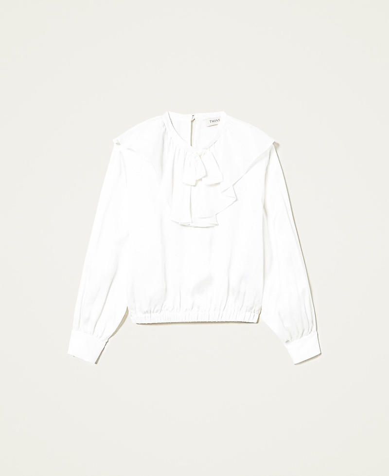 Satin blouse with bow