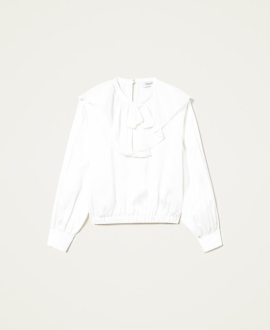 Satin blouse with bow