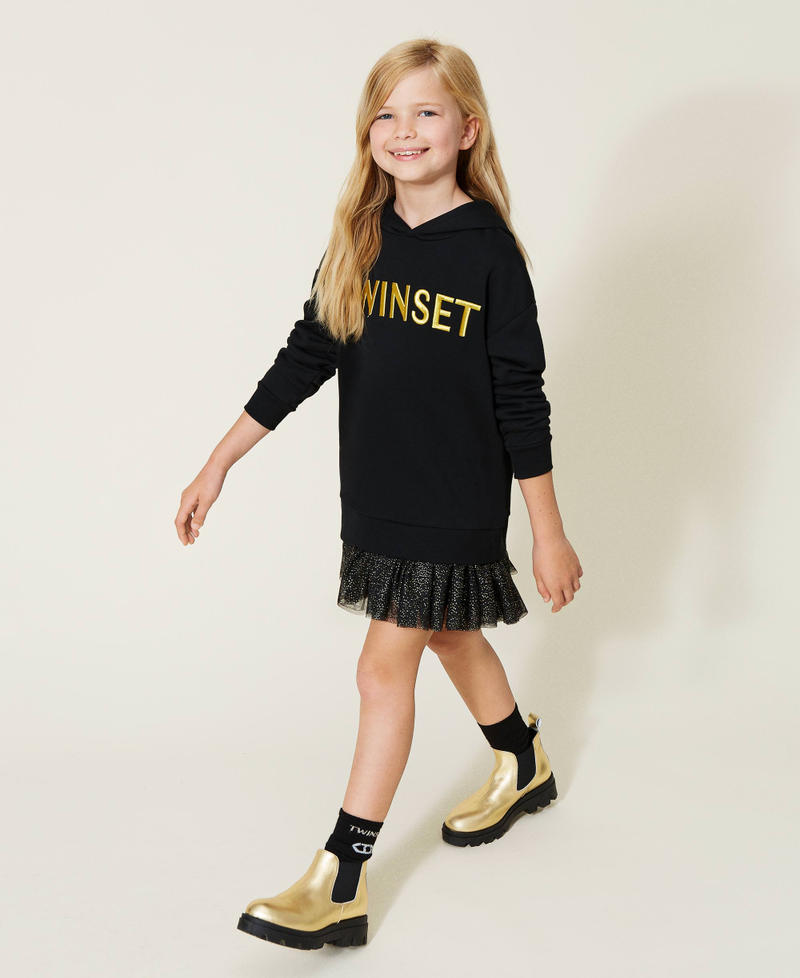 Robe en molleton avec tulle paillet&eacute;