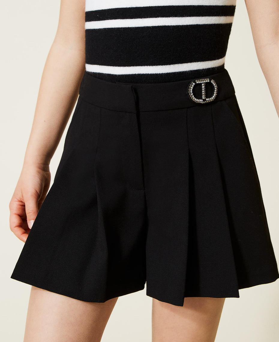 Falda pantalón con logotipo joya Negro Niña 222GJ2160-04